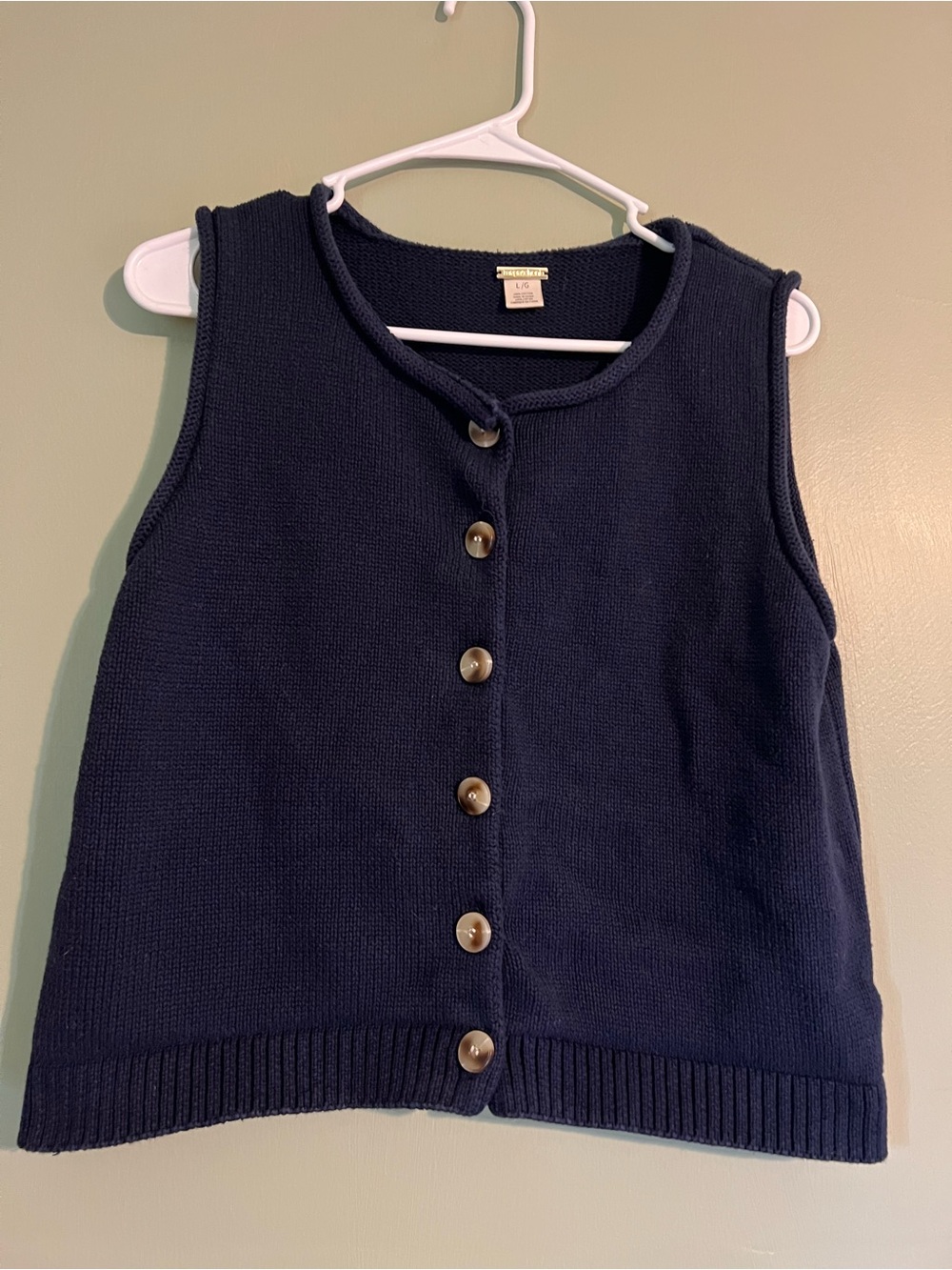 Magaschoni Navy Button-Front Knit Vest - Picture 2 of 5